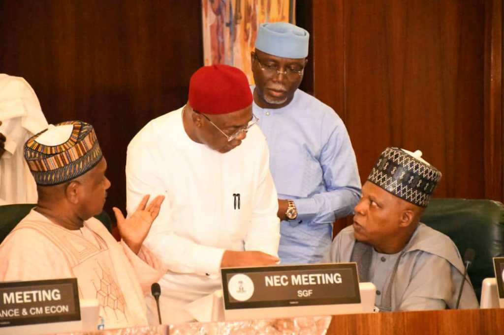 GOVERNORS AND VP KASHIM SHETTIMA HUDDLE AT ABUJA FOR FRESH ECONOMIC&nbsp;BOOST