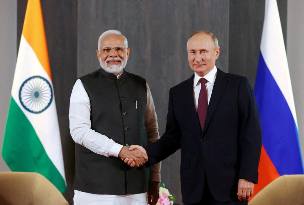 MODI AND PUTIN PLEDGE TO STRENGTHEN INDIA-RUSSIA TIES AMID GLOBAL&nbsp;TENSIONS