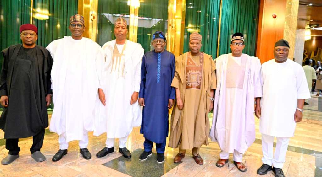TINUBU AND NORTH-EAST GOVERNORS SYNC UP AT PRESIDENTIAL&nbsp;VILLA