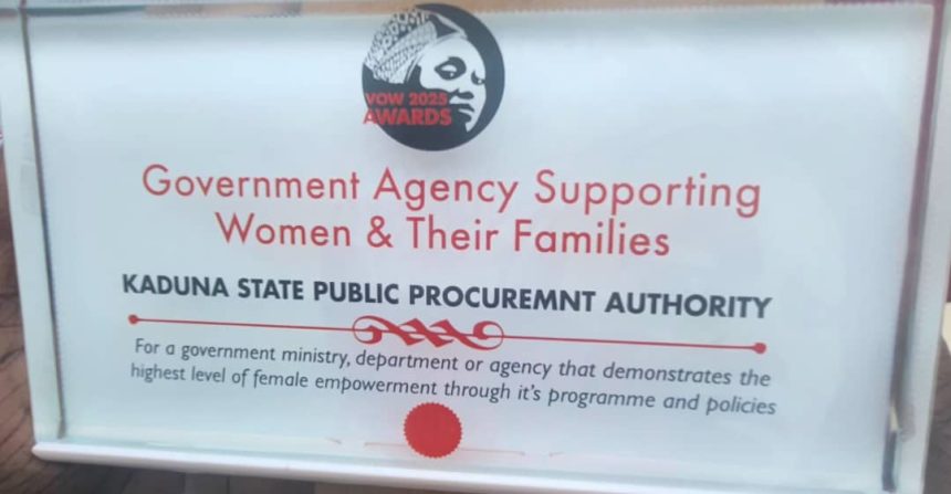 KADUNA STATE WINS BEST GOVERNMENT SUPPORTING WOMEN AND FAMILIES&nbsp;AWARD