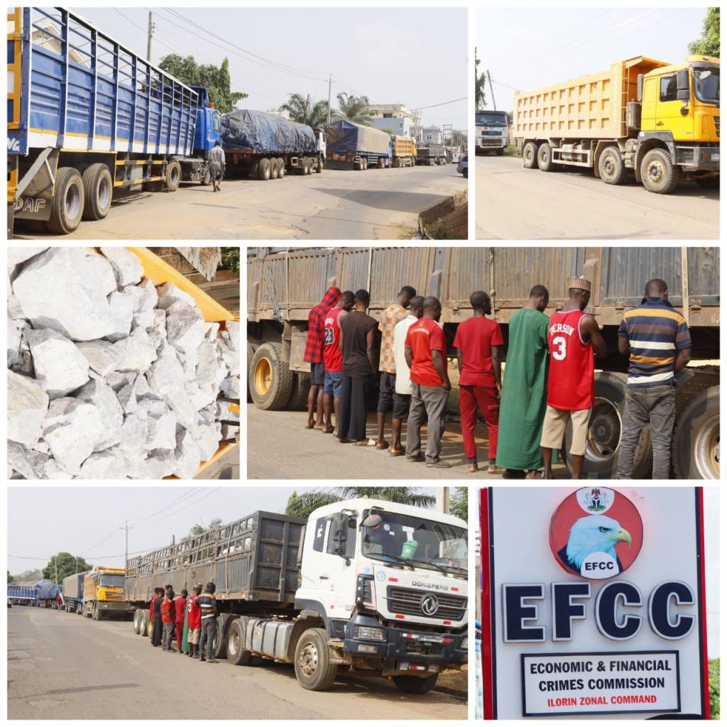 EFCC RAIDS ILLEGAL MINERS, SEIZES LITHIUM TRUCKS IN KWARA