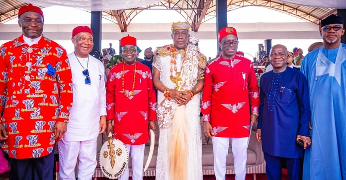 TRADITIONAL HONOUR: TINUBU, ONYEJEOCHA BAG CHIEFTAINCY TITLES IN&nbsp;ABIA