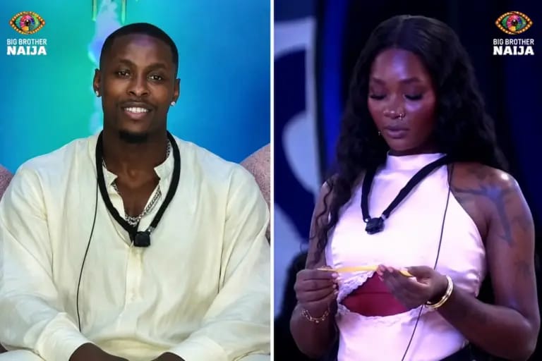 BBNAIJA SEASON 11: HOUSEMATES GODDESSA, ARAGA SPARK REACTIONS AFTER FIRST ON-SCREEN KISS