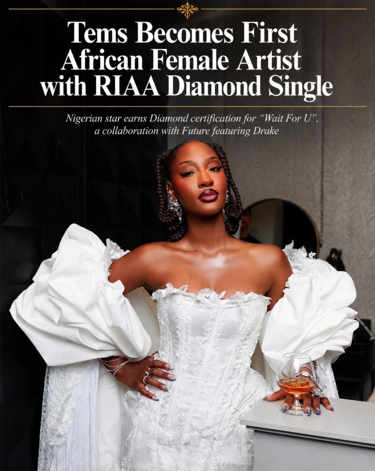 TEMS MAKES HISTORY AS FIRST FEMALE ARTIST WITH RIAA DIAMOND-CERTIFIED SINGLE IN THE U.S.