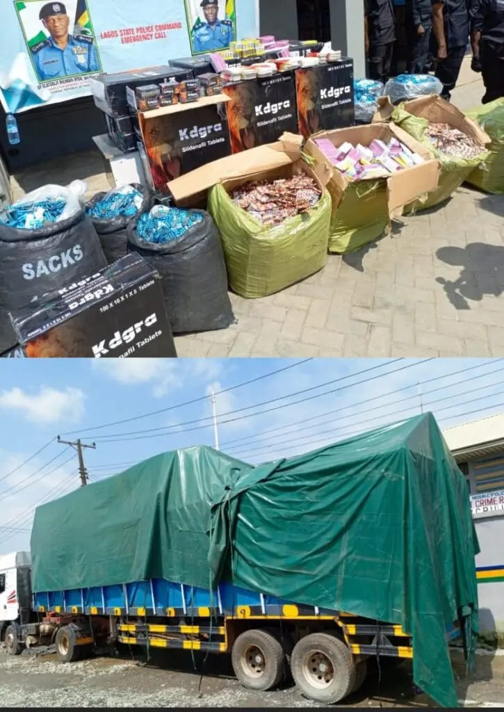 LAGOS POLICE INTERCEPT TRUCKLOAD OF SUSPECTED FAKE DRUGS, ARREST TWO