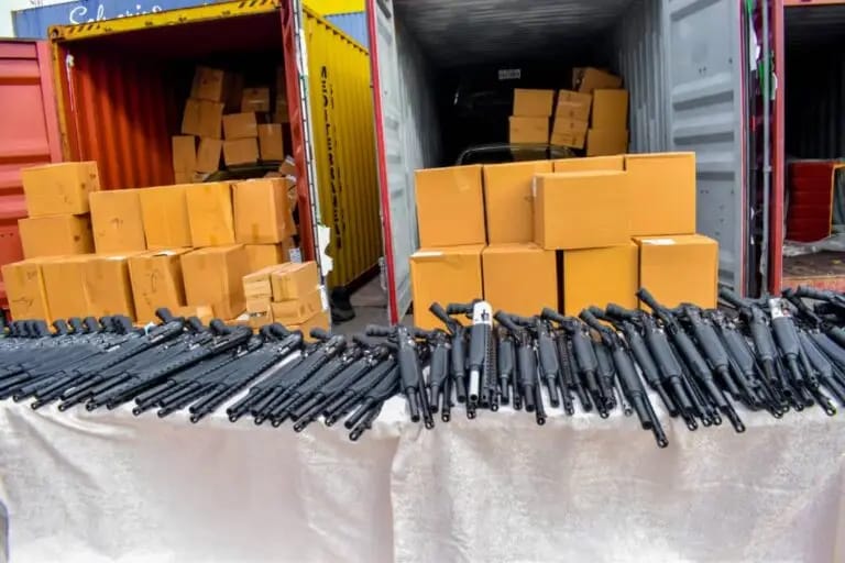 NCS SEIZES 399 RIFLES, PARTS IN TIN CAN PORT SHIPMENT